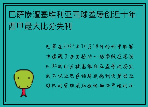 巴萨惨遭塞维利亚四球羞辱创近十年西甲最大比分失利 巴萨惨遭塞维利亚四球羞辱创近十年西甲最大比分失利